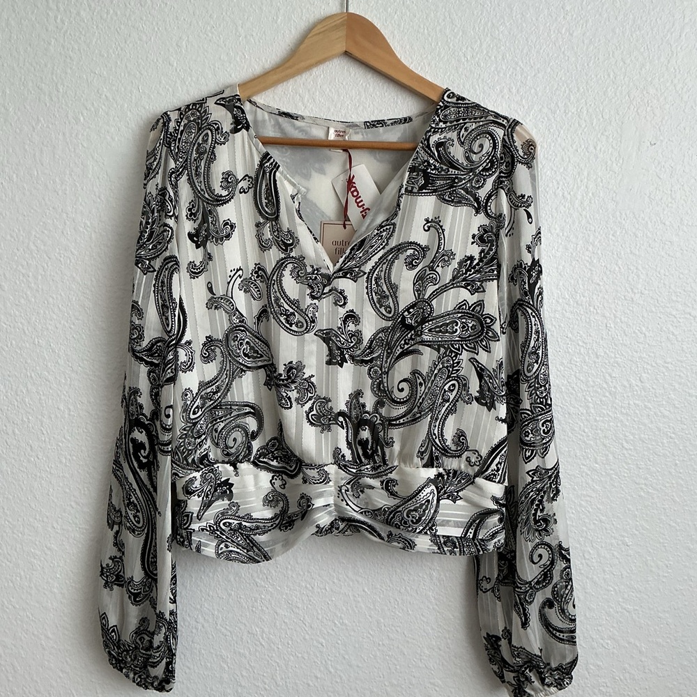 Paisley Print Long Sleeve Top